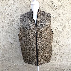 EP Pro Golf Silk Animal Print/Black Fleece Reversible Women’s Vest Size M
